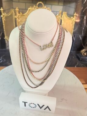 TOVA pastel yellow/ pink combo necklace